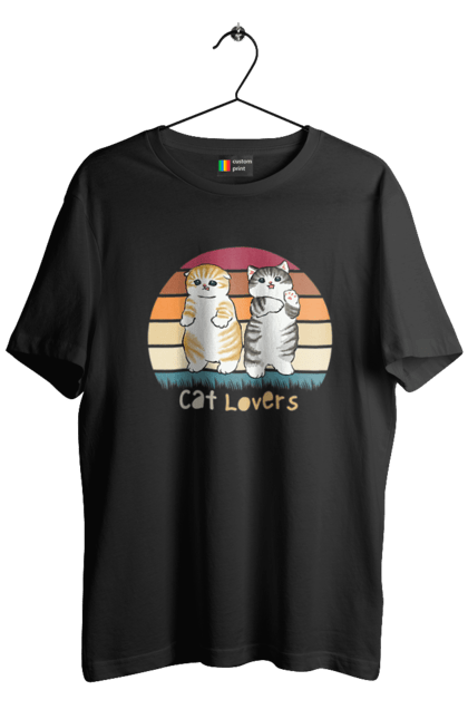 Men's t-shirt with prints Cat Lovers. Animal, animal lover, cat, cat lover, cat lover gift, cat lovers, cats, cute, kitten. 2070702