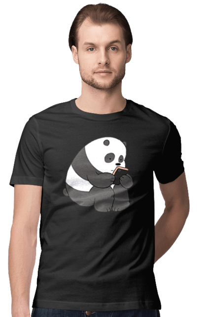 Футболка чоловіча з принтом "Панда". Panda, медведь, мишка, панда. ART принт на футболках