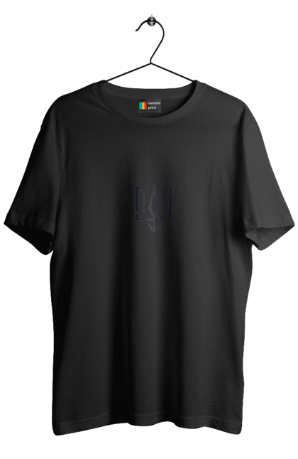 Футболка чоловіча з принтом "Тризуб малий". Герб, герб україни, патріотичне, україна, українська символіка, українське. 2070702