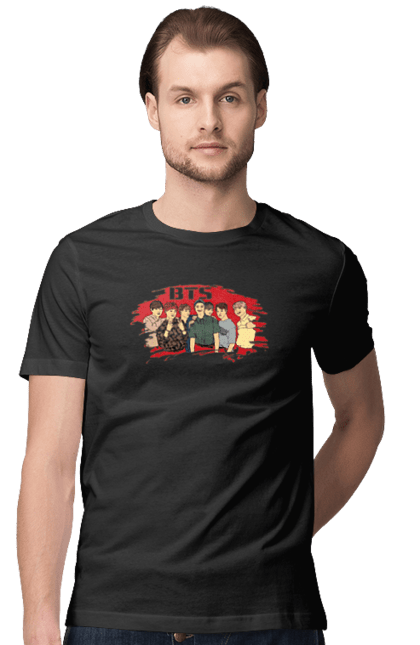 Футболка чоловіча з принтом "Bts". Bts, бтс, група, музика, музикант. CustomPrint.market