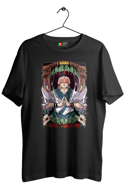 Футболка мужская с принтом Магическая битва Сукуна. Anime, jujutsu kaisen, manga, sukuna, аниме, магическая битва, манга, мистика, сукуна, тёмное фэнтези. 2070702