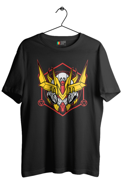 Men's t-shirt with prints Gundam Barbatos Lupus Rex. Anime, asw g 08, barbatos lupus rex, game, gundam, manga, robot, video game, war. 2070702