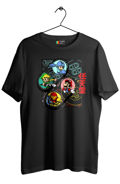 Men's t-shirt with prints Nintendo. Games, mario, mario, mega man, metroid, nintendo, prefix, zelda. 2070702