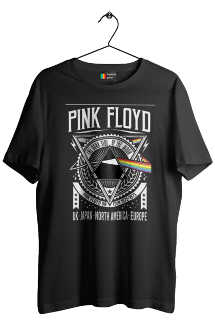 Футболка чоловіча з принтом "Pink Floyd". Pink floyd, альбом, музика, пінк флойд, рок, рок група, темний бік місяця. KRUTO.  Магазин популярних футболок