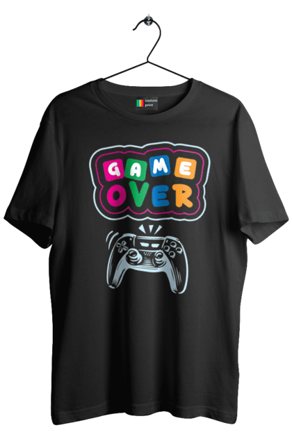 Men's t-shirt with prints Game over. End, game, game is over, game over, life, sadness. 2070702