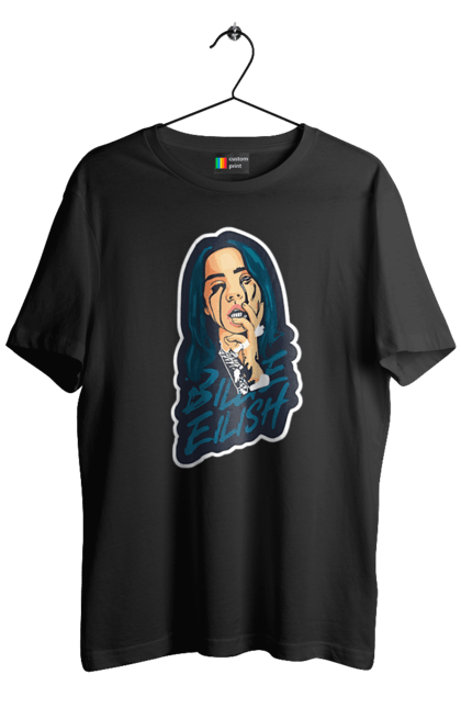 Футболка чоловіча з принтом "Billie Eilish". Активістка, біллі айліш, мизукант, права, співачка, тварини. 2070702