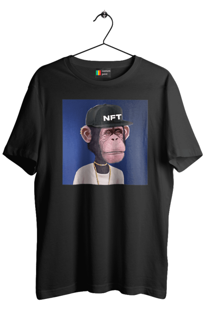 Футболка чоловіча з принтом "Мавпа 5". Nft, персонаж, принти, ручне малювання, футболки. CustomPrint.market