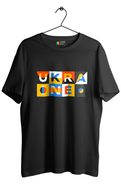 Футболка чоловіча з принтом "Україна". Напис україна, символ україни, текст україна, україна. 2070702