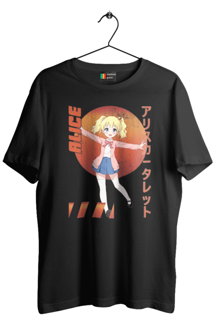 Men's t-shirt with prints Kiniro Mosaic Alice Cartelet. Alice, alice cartelet, anime, gold mosaic, kiniro mosaic, kinmoza, manga. 2070702