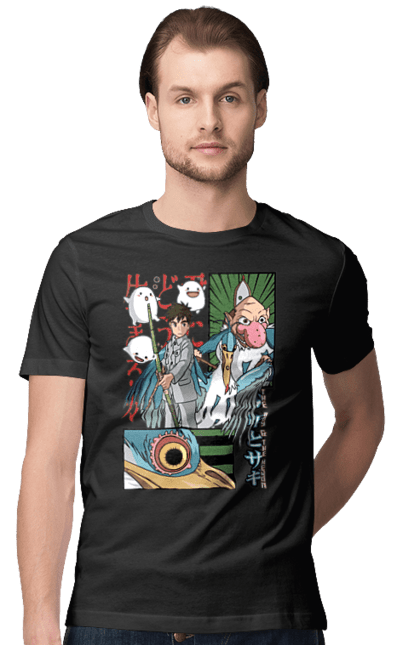 Men's t-shirt with prints The Boy and the Heron. Boy and bird, cartoon, ghibli, japan, miyazaki, studio ghibli. 2070702