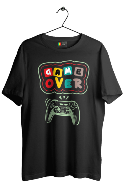 Men's t-shirt with prints Game over (2). End, game, game is over, game over, life, sadness. 2070702