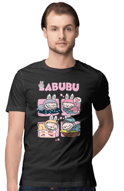 Футболка чоловіча з принтом "Сон Labubu". Labubu, weird cute, іграшки, лабубу. 2070702