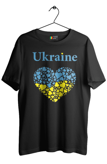 Футболка чоловіча з принтом "Ukraine Heart". Прапор, серце, україна. 2070702
