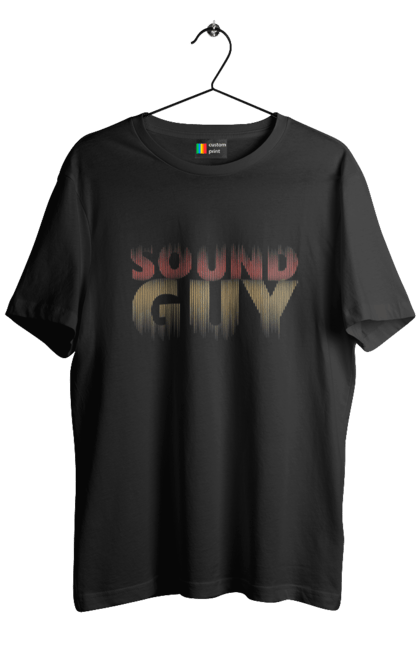 Футболка чоловіча з принтом "Sound Guy". Гітарист, звук, звуковик, звукооператор, звукорежисер, мікшер, музикант, технік. ART принт на футболках