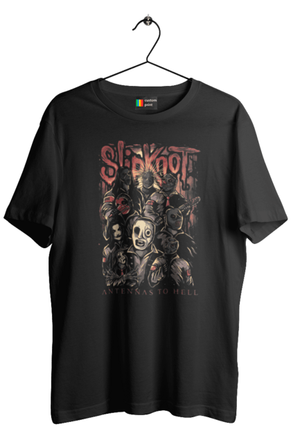 Футболка чоловіча з принтом "Slipknot". Slipknot, альтернативний метал, грув метал, музика, ню метал, рок група. Milkstore