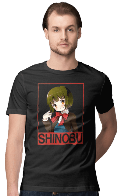 Men's t-shirt with prints Kiniro Mosaic Shinobu Omiya. Anime, gold mosaic, kiniro mosaic, kinmoza, manga, shinobu, shinobu omiya. 2070702