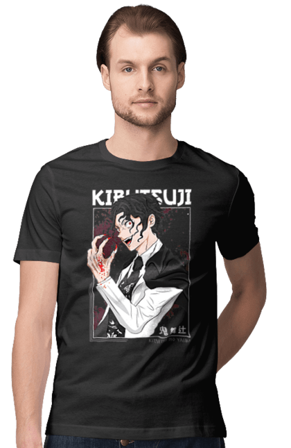 Men's t-shirt with prints Demon Slayer Muzan. Anime, demon slayer, eternal paradise faith, kimetsu no yaiba, manga, muzan, twelve kizuki, upper rank six. 2070702