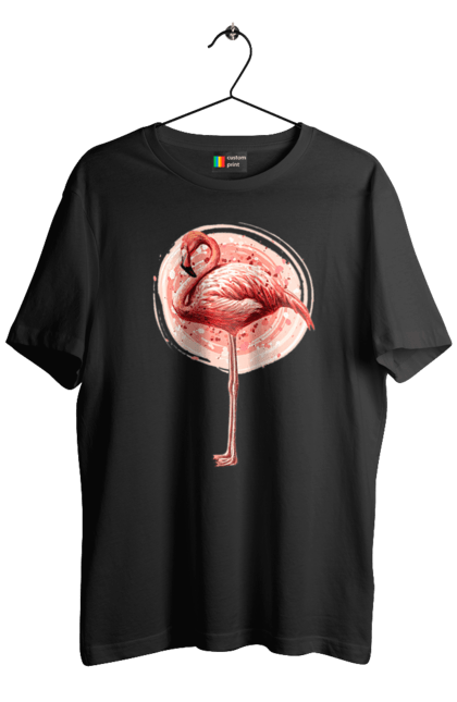 Футболка чоловіча з принтом "Фламінго Арт". Рожеве фламінго, тварина, фламінго. 2070702