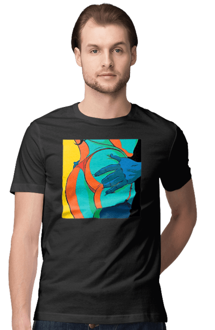 Футболка чоловіча з принтом "Жіноча Попа В Чоловічих Руках". Гола, жопа, ляпас. 2070702