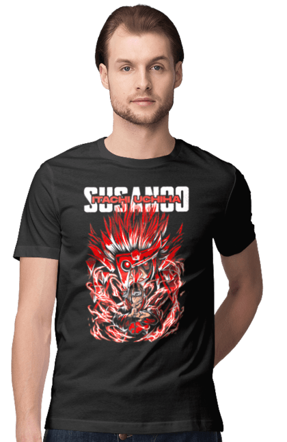 Men's t-shirt with prints Naruto Itachi. Anime, character, itachi, itachi uchiha, manga, naruto, ninja, tv series, uchiha. 2070702