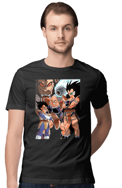 Men's t-shirt with prints Dragon Ball. Anime, dragon ball, goku, manga, tv series, vegeta. 2070702