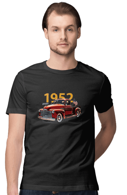 Men's t-shirt with prints Chevrolet 3100. Auto, car, chevrolet, chevrolet 3100, pickup, truck. 2070702