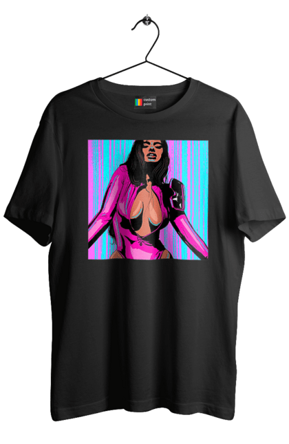 Футболка чоловіча з принтом "Дівчина З Глибоким Декольте". Гола, дівчина, сиськи. 2070702