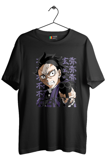 Men's t-shirt with prints Demon Slayer Genya Shinazugawa. Anime, demon slayer, genya, genya shinazugawa, kimetsu no yaiba, manga, аниме, истребитель демонов, манга. 2070702