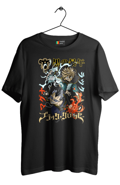 Men's t-shirt with prints Black Clover Magna Swing and Luck Voltia. Anime, black clover, luck voltia, magna swing, manga, wizard king. 2070702