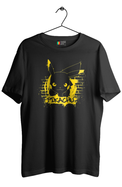 Men's t-shirt with prints Pikachu. Anime, game, manga, nintendo, pikachu, pokemon. 2070702