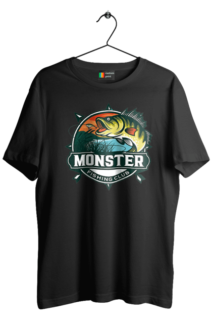Футболка чоловіча з принтом "Рибальський клуб". Відпочинок, рибак, рибальський клуб, хоббі. 2070702