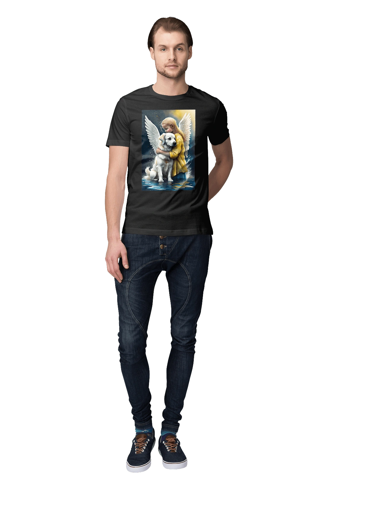 Girl and dog angel [memorial to dead animals]