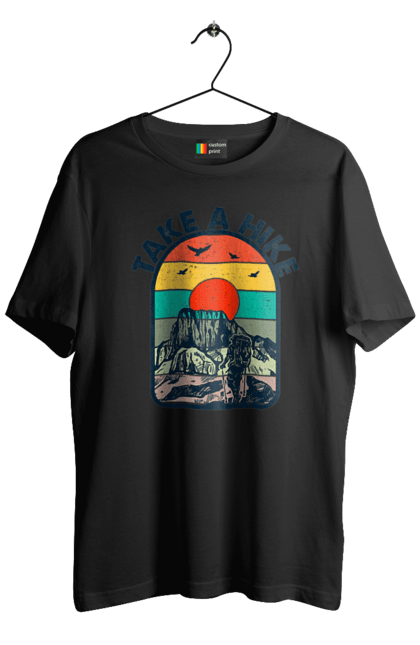 Men`s t-shirt with prints Take A Walk Climber, Mountains. Climber, hike, take a walk. 2070702