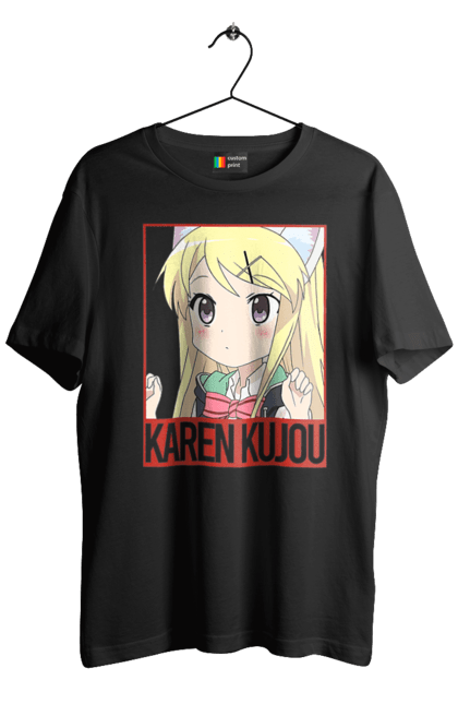 Men's t-shirt with prints Kiniro Mosaic Karen Kujo. Anime, gold mosaic, karen, karen kujo, kiniro mosaic, kinmoza, manga. 2070702