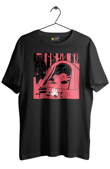 Футболка чоловіча з принтом "69 В Палатці". 69, ведмідь, ліс, палатка, секс. 2070702