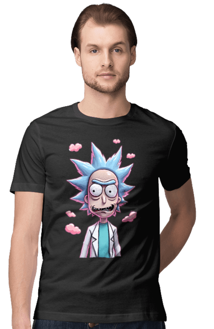 Футболка чоловіча з принтом "Рік та Морті". Rick and morty, мультфільм, наукова фантастика, пригоди, рік, рік і морті, трагікомедія, чорний гумор. 2070702