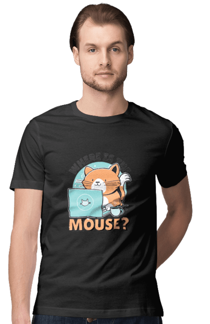 Футболка чоловіча з принтом "Де миша?". Angular, c, css, html, it, javascript, jquery, php, python, react, svelt, vue, айтишник, айті, гумор, код, кодувати, прогер, програміст, програмісти, ти ж, ти ж програміст, тиж програміст. 2070702