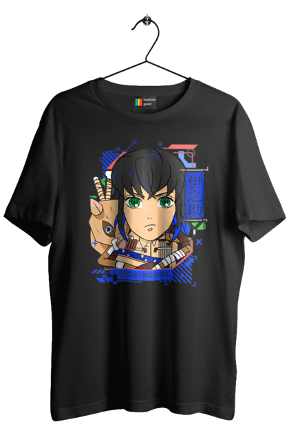 Men's t-shirt with prints Demon Slayer Inosuke. Anime, demon slayer, inosuke, inosuke hashibira, kimetsu no yaiba, manga. 2070702