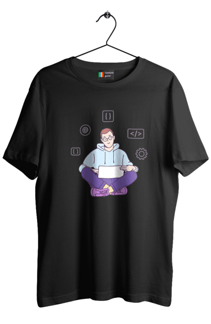 Футболка чоловіча з принтом "Я програміст". Angular, c, css, html, it, javascript, jquery, php, python, react, svelt, vue, айтишник, айті, гумор, код, кодувати, прогер, програміст, програмісти, ти ж, ти ж програміст, тиж програміст. 2070702