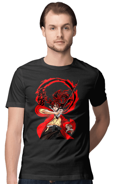 Men's t-shirt with prints Demon Slayer Yoriichi Tsugikuni. Anime, demon slayer, manga, tsugikuni, yoriichi, yoriichi tsugikuni. 2070702