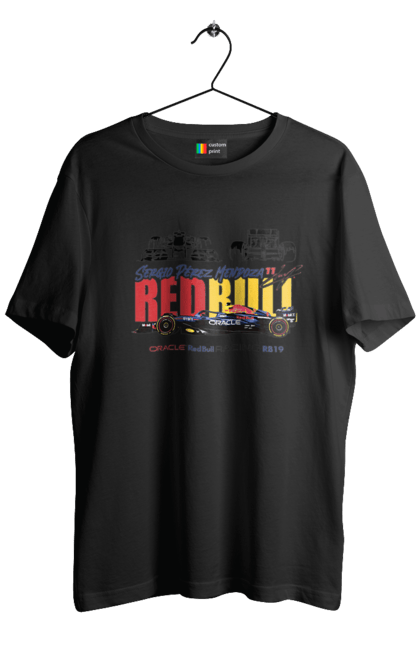 Футболка мужская с принтом Red Bull Racing RB19. Red bull, авто, автомобиль, болид, гонка, машина, ред булл, редбулл, спорт, формула-1. 2070702