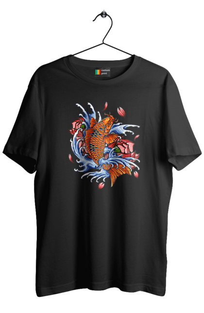 Футболка чоловіча з принтом "Риба і хвилі". Ryba, квітка, хвиля. 2070702