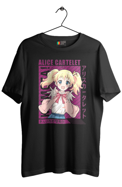 Men's t-shirt with prints Kiniro Mosaic Alice Cartelet. Alice, alice cartelet, anime, gold mosaic, kiniro mosaic, kinmoza, manga. 2070702