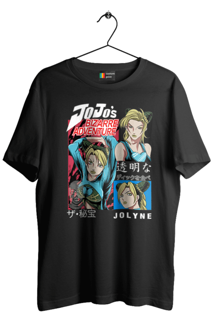 Men's t-shirt with prints JOJO Jolyne Cujoh. Anime, jojo, jojo`s bizarre adventure, jojo’s bizarre adventure, jolyne cujoh, manga. 2070702