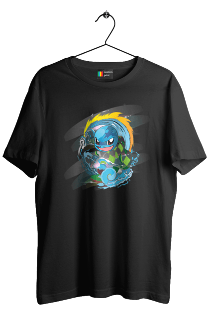 Men's t-shirt with prints Pokemon Squirtle. Anime, games, nintendo, pokemon, pokemon go, squirtle. 2070702