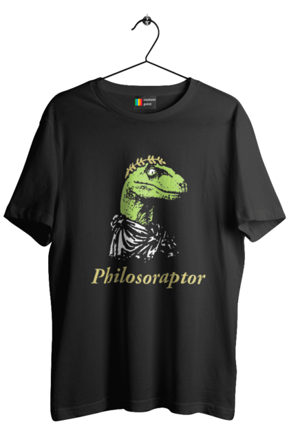 Футболка чоловіча з принтом "Філосораптор". Philosoraptor, raptor, velociraptor, велоцираптор, динозавр, мем, раптор, філосораптор, філософ, філософія. 2070702