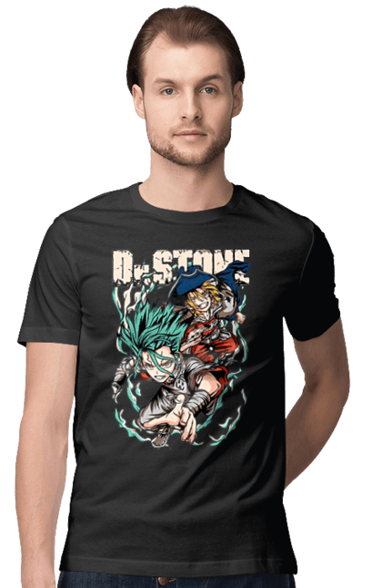 Men's t-shirt with prints Dr. Stone Senku and Ryuusui. Anime, dr. stone, ishigami, manga, ryuusui, ryuusui nanami, senku, senku ishigami. 2070702