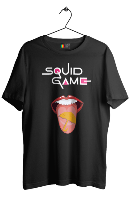 Men's t-shirt with prints Squid Game. Dalgona, netflix, squid game, sugar honeycombs, tv series. 2070702