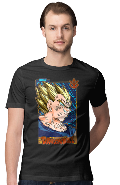 Футболка чоловіча з принтом "Перли дракона Вегета". Anime, dragon ball, goku, majin vegeta, manga, vegeta, аніме, вегета, манга, перли дракона. 2070702