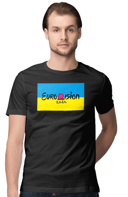 Футболка чоловіча з принтом "Євробачення за KALUSH Orchestra". Kalush orchestra, stefania, азов, врятувати азовсталь, врятувати захисників азовсталі, євробачення, звільнити, маріуполь, наші захисники, перемога, свобода. 2070702